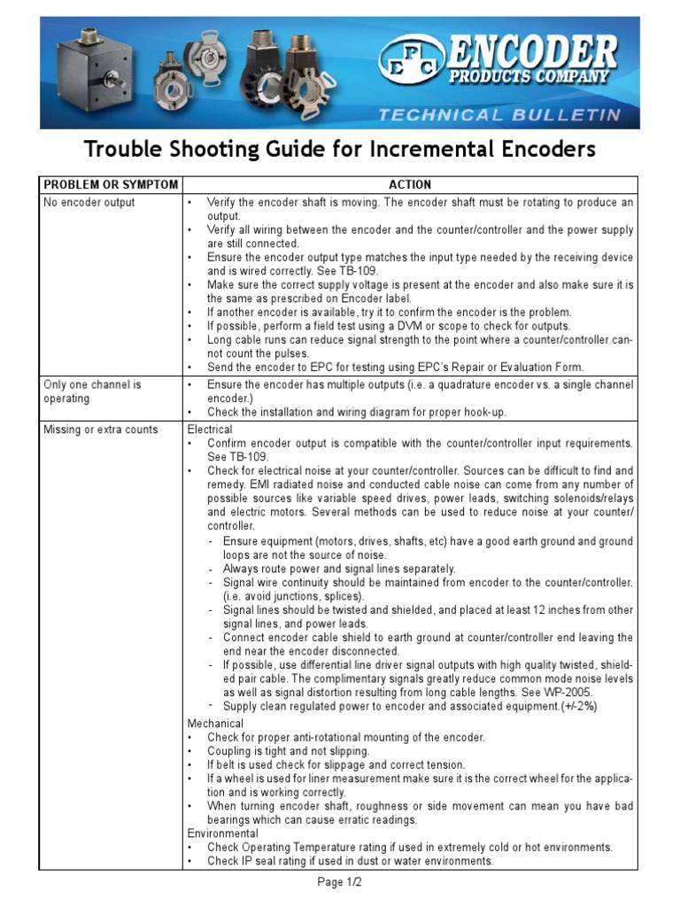 Incremental Encoder Troubleshooting Guide | PDF | Cable | Electrical ...