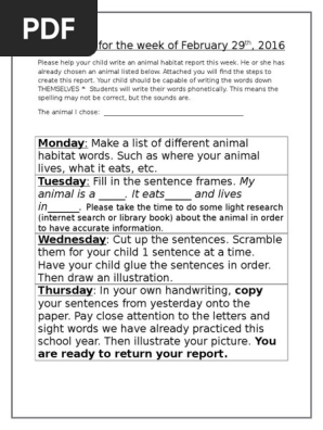 animal habitat report  1 