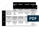 Horarios Quinto