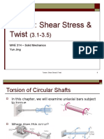 Torsion: Shear Stress & Twist (3.1-3.5