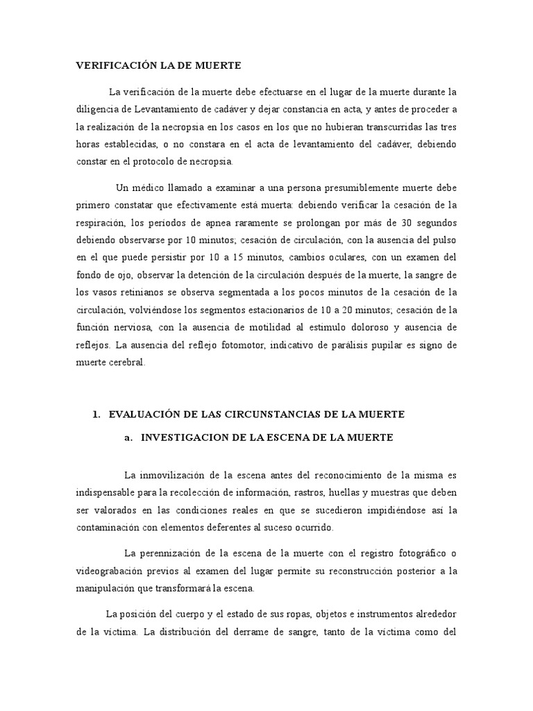 Verificación La de Muerte | PDF | Jurisprudencia médica | Muerte