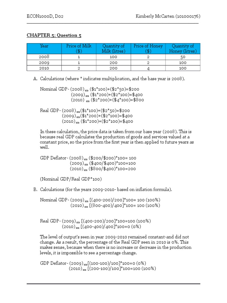 GDP Calculations and Economic Analysis | PDF