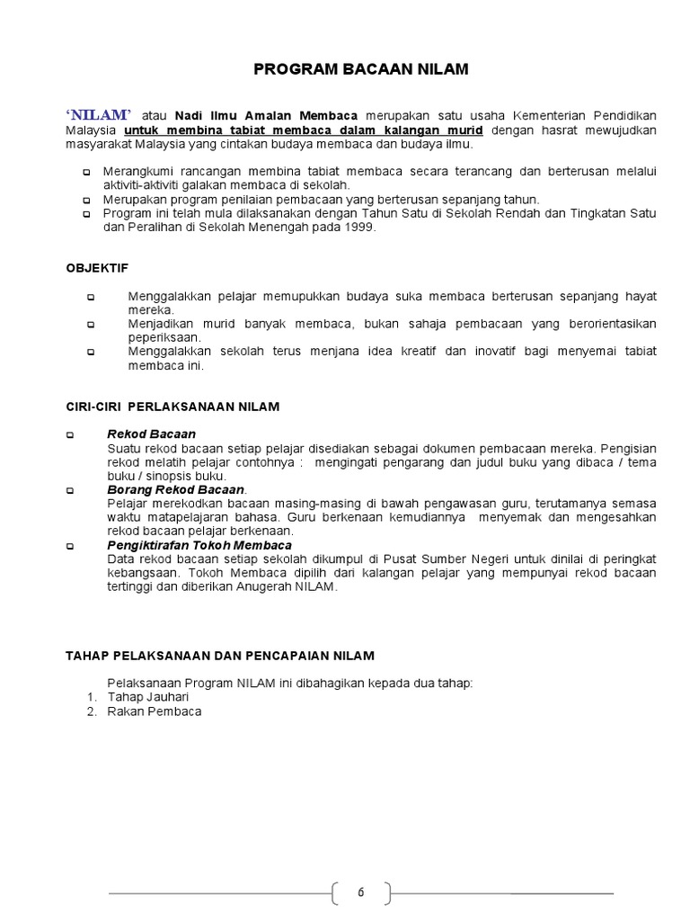 Program Bacaan Nilam Smkdk Pdf