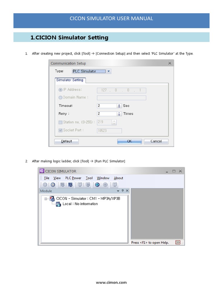 CICON Simulator User Manual | PDF | Programmable Logic Controller | Ip ...