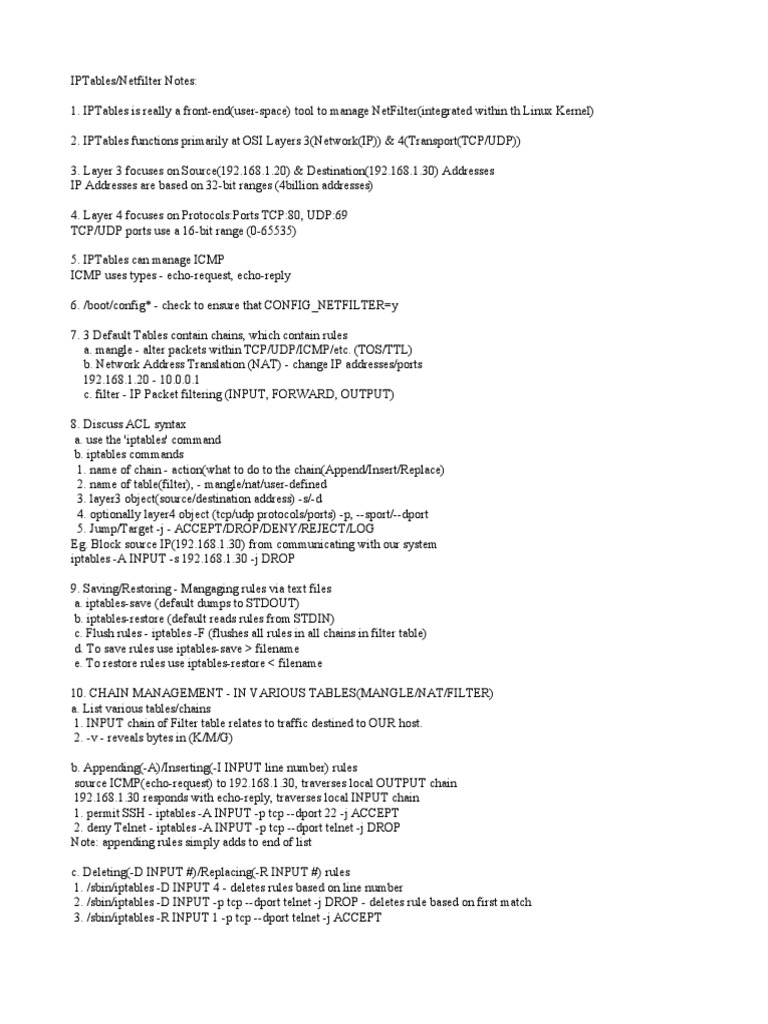 IPTables Management and Configuration Guide | PDF | Firewall (Computing ...