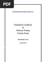 Foundation Certificate in Software Testing Practice Exam: Time Allowed: 1 Hour