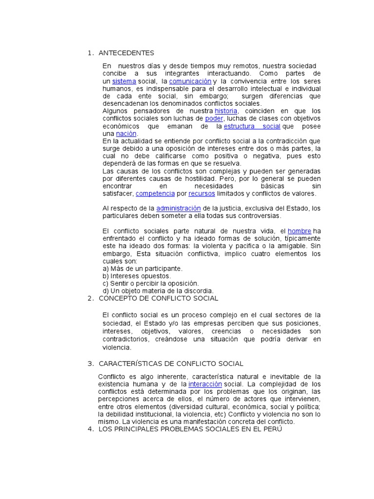 Conflictos Sociales Actuales en Perú | PDF | Conflicto (proceso) | Minería