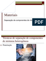 Materiais - Separação de componentes de misturas