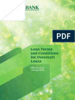 Loan Terms and Conditions For Overdraft Loans: Effective As of 1 January 2014