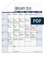Copy of 2016 Monthly Calendar - Landscape - Feb (1)