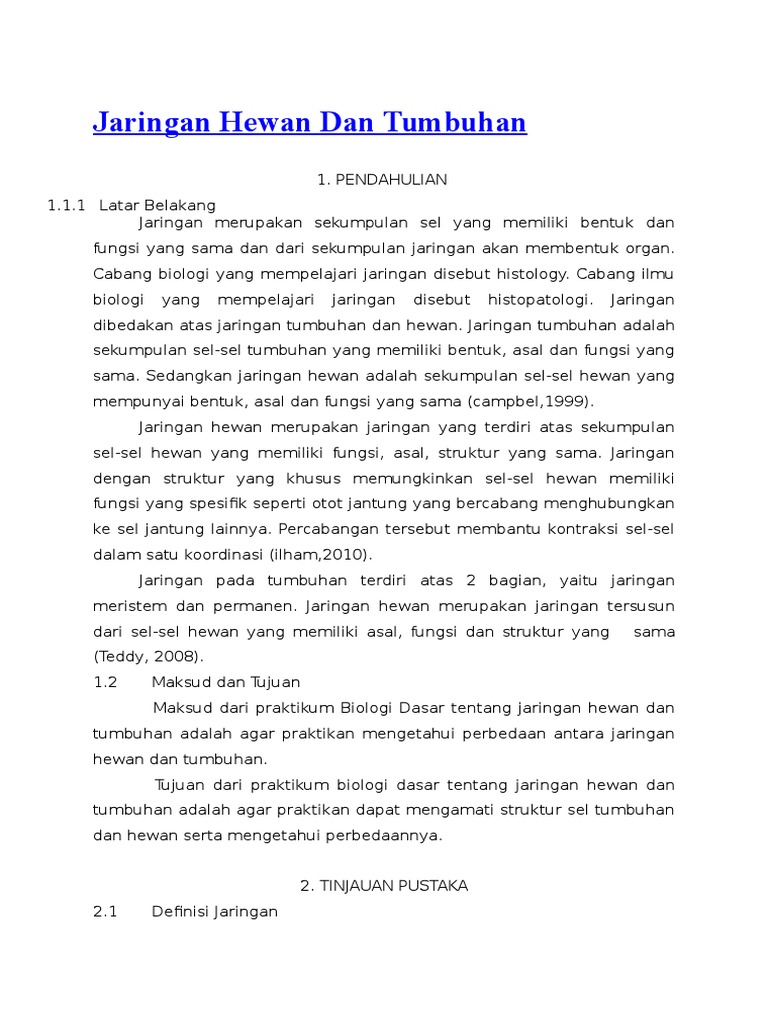 Jaringan Hewan Dan Tumbuhan PPT Jaringan Hewan Dan Tumbuhan PPT