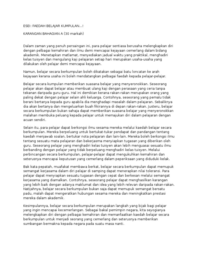 Karangan Faedah Belajar Pdf