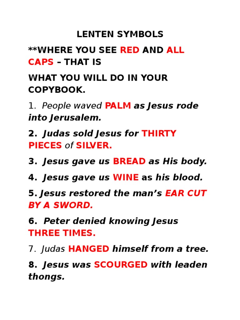 Lenten Symbols | PDF