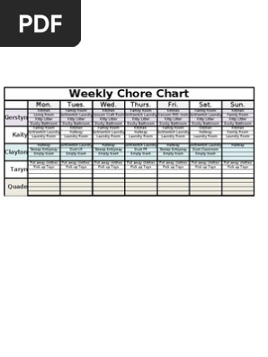 Weekly Chore Chart