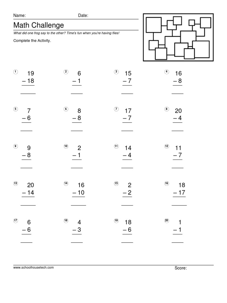 Subtraction 1 20 number theory subtraction free 30 day trial 
