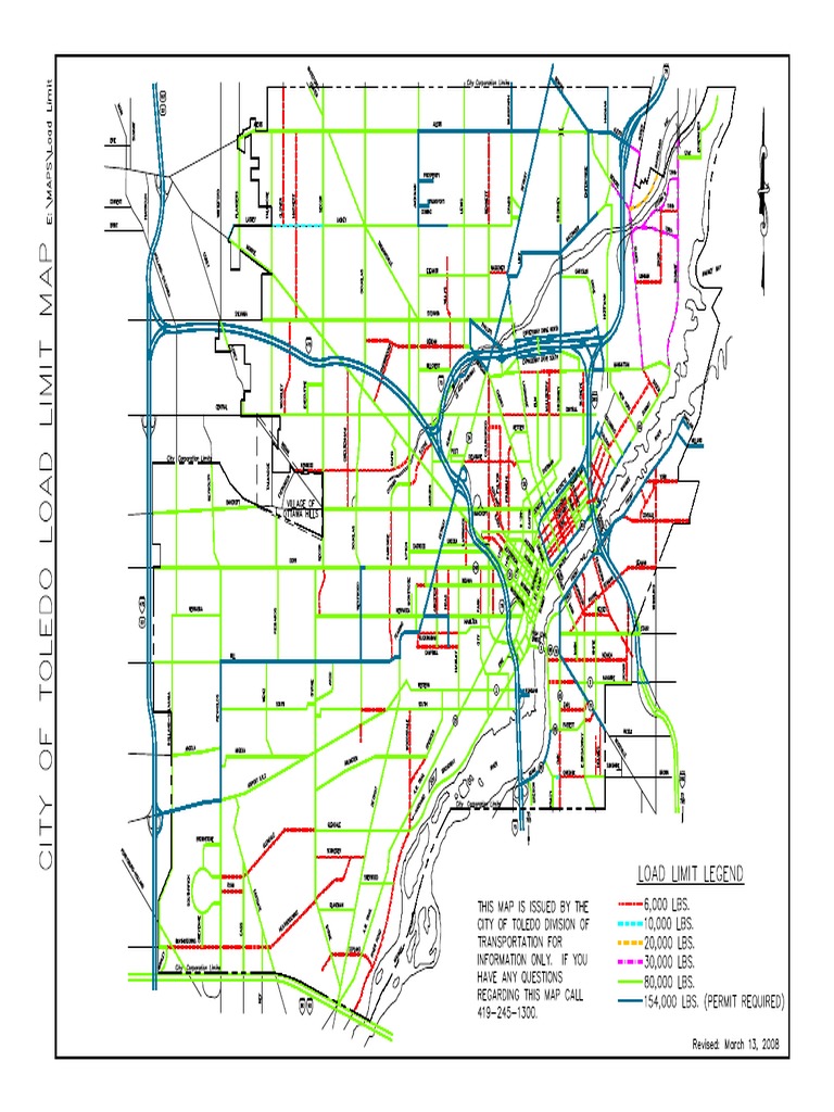 City of Toledo Load Limit Map PDF