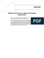 SSA-220-15-Dec-2014 Quality Control For An Audit of Financial