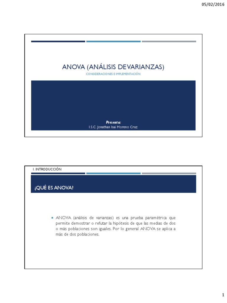 FUndamentos de Las Prueba ANOVA | PDF | Análisis de variación | Método ...