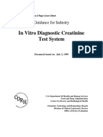 In Vitro Diagnostic Creatinine Test System: Guidance For Industry