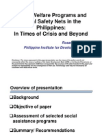 Social Welfare Programs and Social Safety Nets in The Philippines: in Times of Crisis and Beyond