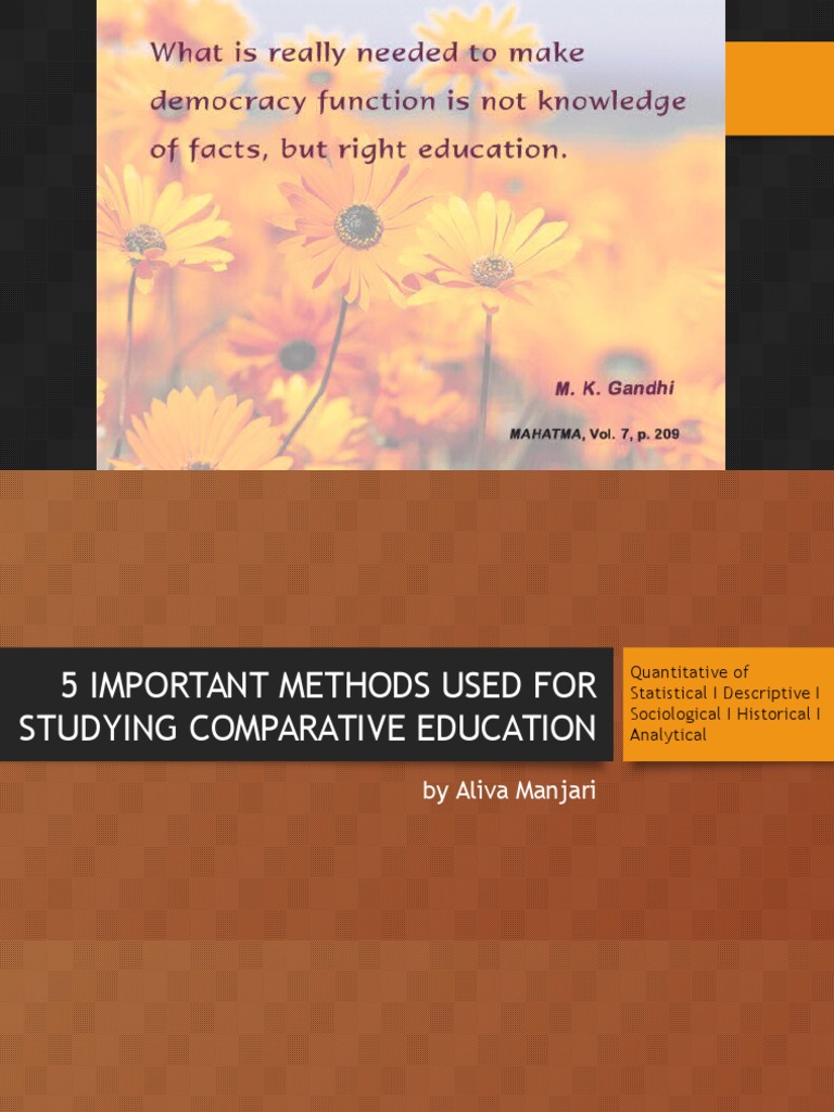 Key Methods in Comparative Education | PDF | Statistics | Sociology