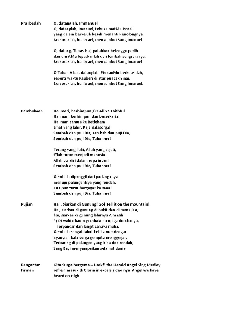 Lirik Lagu Lagu Natal Christmas Lyric