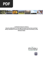 Conformity Study For Greece Directive 2004/38/EC On The Right of Citizens of The Union and Their Family Members To Move and Reside Freely Within The Territory of The Member States