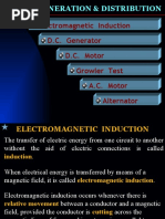 D.C. Generator D.C. Motor Electromagnetic Induction: Power Generation & Distribution