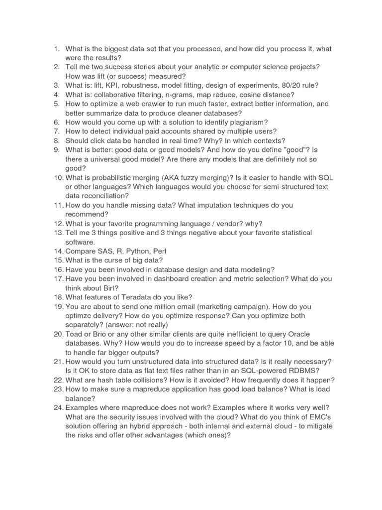 R Interview Questions Sensitivity Analysis Statistics