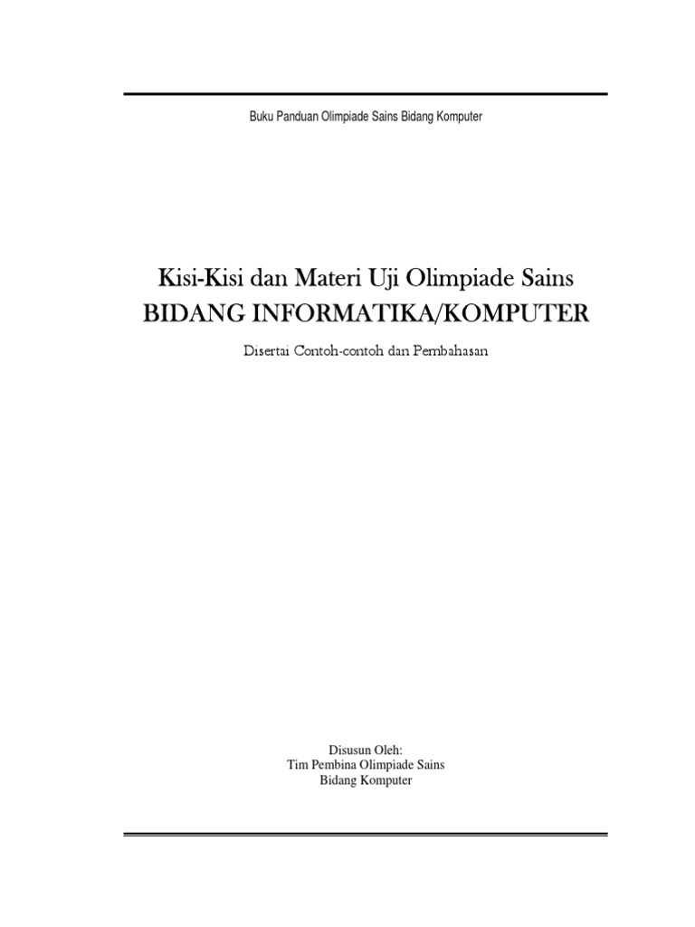 Olimpiade Komputer Dan Pembahasan