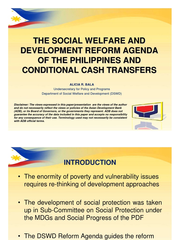 The Social Welfare and Development Reform Agenda of The Philippines and