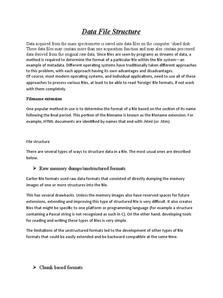 Data File Structure | PDF | Data Management | File Format
