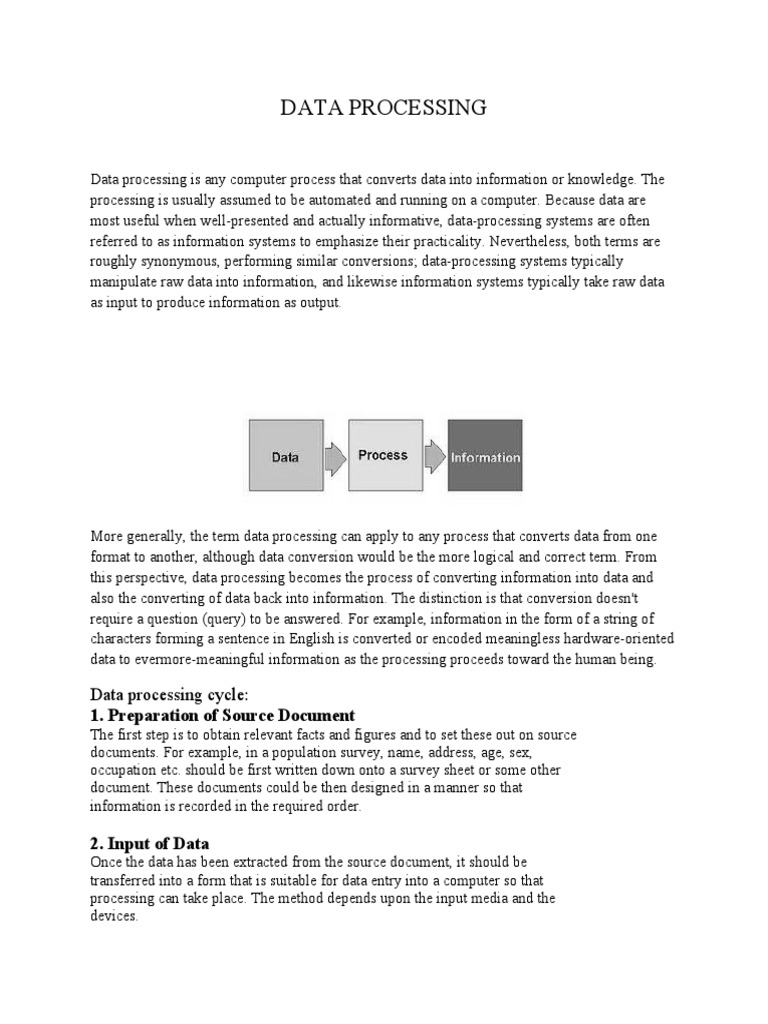 Data Processing | PDF | Data | Information