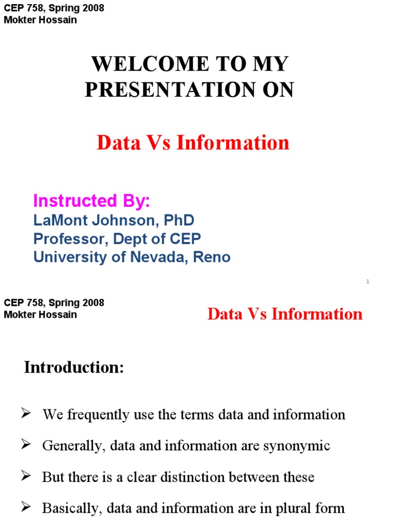 Understanding Data vs Information | PDF | Data | Information