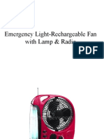 Emergency Light-Rechargeable Fan With Lamp & Radio