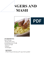 Bangers and Mash: Ingredients: Potatoes