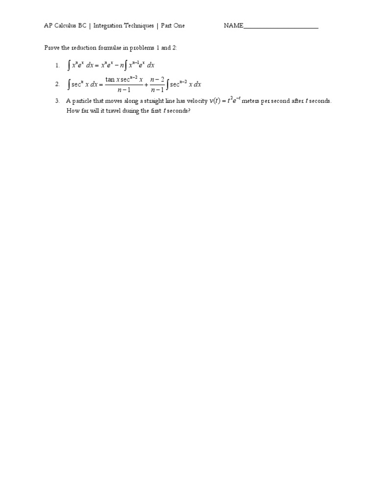 Ap Calculus Ab Integration | PDF | Integral | Theoretical Physics