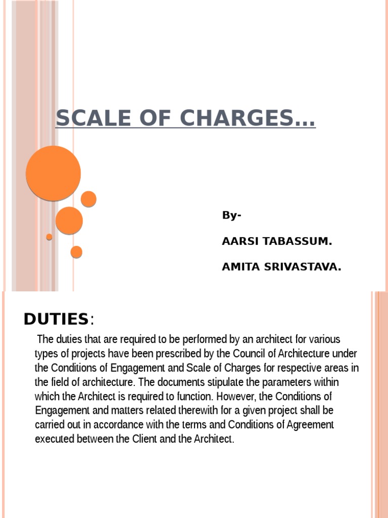 Scale of Charges PDF Architect Indemnity