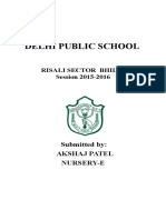 Delhi Public School: Risali Sector Bhilai Session 2015-2016