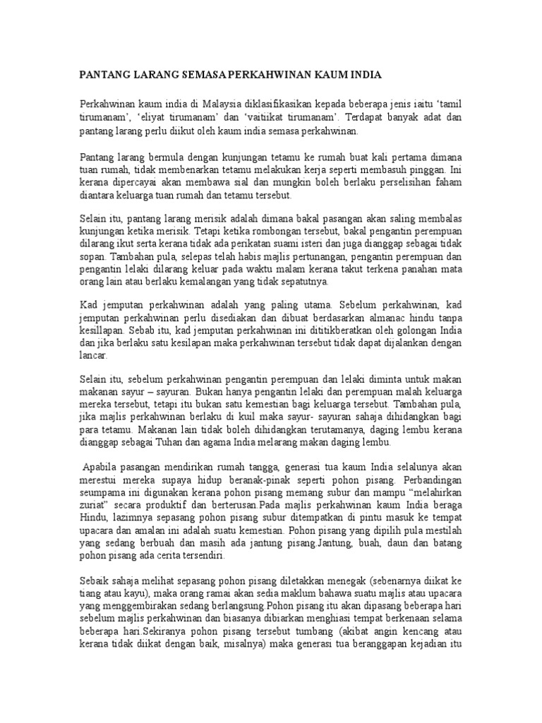 Pantang Larang Orang India Pdf