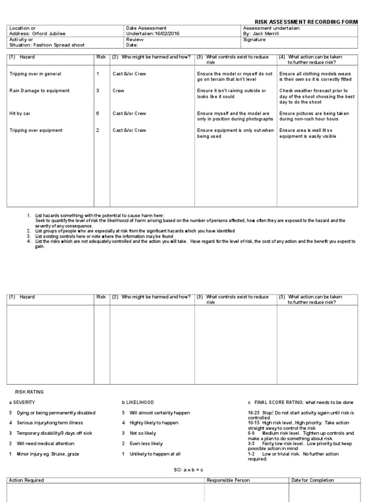 Op Risk Assessment | PDF | Hazards | Risk