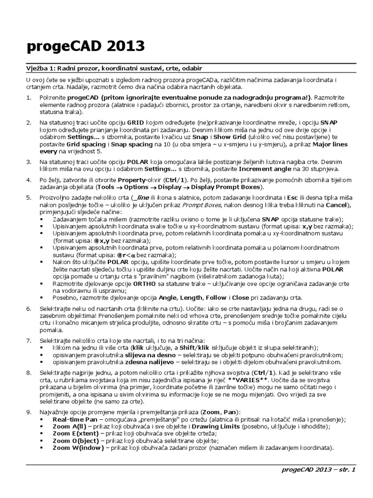 Vjezbe progeCAD | PDF