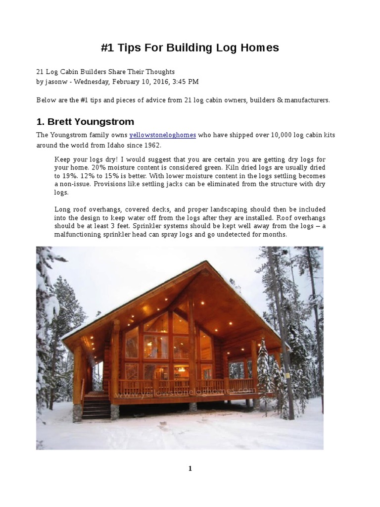 Tips For Building Log Homes Log Cabin Nature