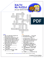 Crossword Puzzle Dental