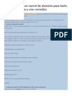 Elaboración de Un Cancel de Aluminio para Baño Con Una Hoja Fija y Una