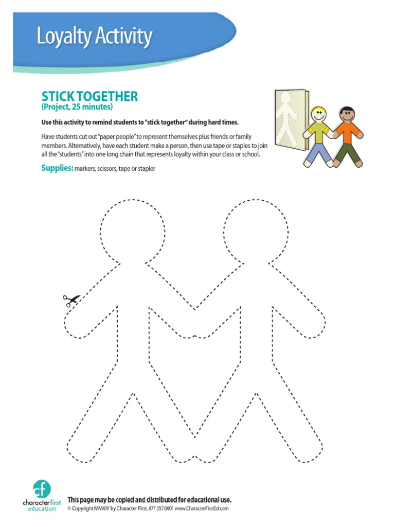 Teamwork Activity: Paper People Chain | PDF | Wellness | Science ...