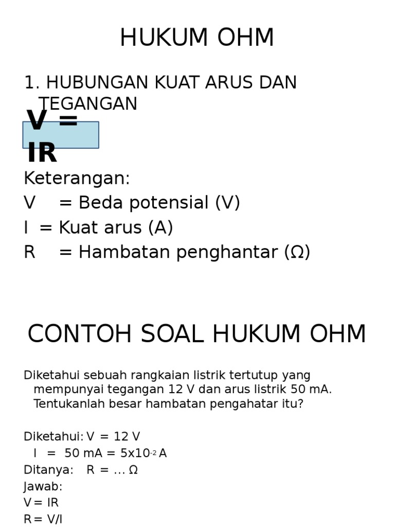 11++ Contoh soal hukum ohm kelas 9 information