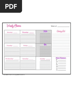  Weekly Planner