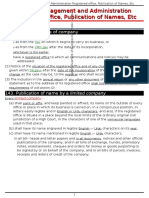 Part 8 - Management and Administration Registered Office, Publication of Names, Etc