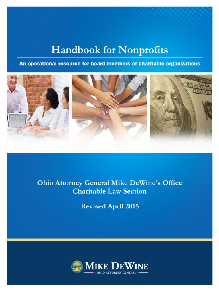 Nonprofit Handbook Ohio PDF Charitable Organization Nonprofit